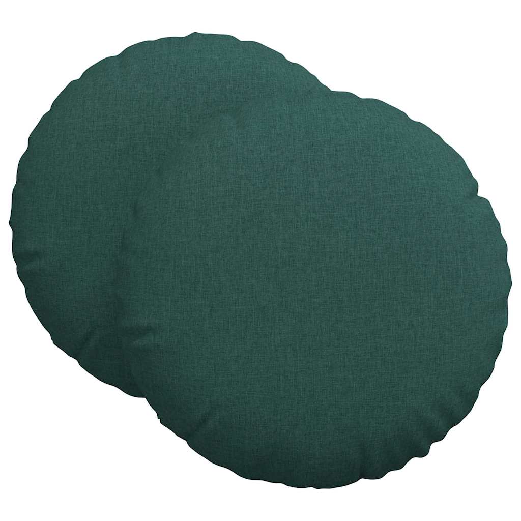 Sėdynių pagalvėlės 2 pcs Tamsiai žalia Ø80 x 29 cm audinys