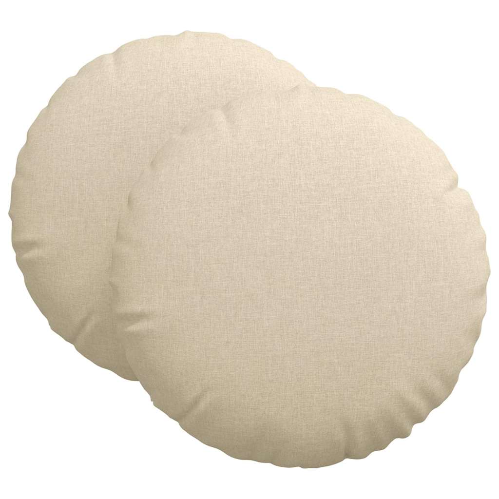 Sėdynių pagalvėlės 2 pcs Kreminė Ø80 x 29 cm audinys