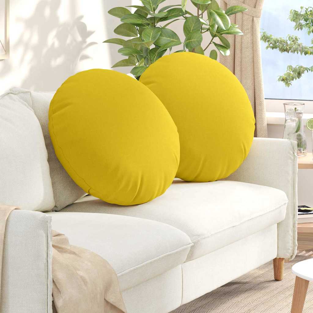 Sėdynių pagalvėlės 2 pcs Šviesi geltona Ø80 x 29 cm audinys
