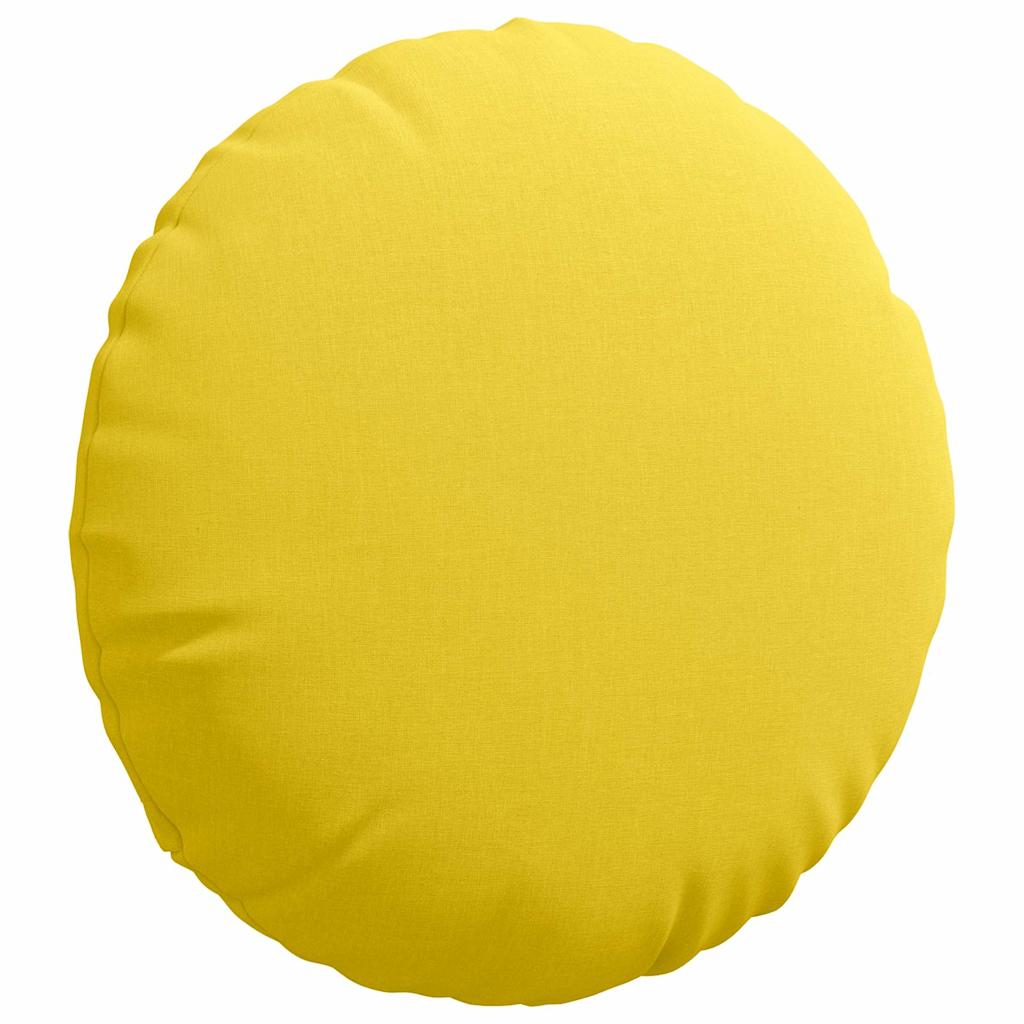 Sėdynių pagalvėlės 2 pcs Šviesi geltona Ø80 x 29 cm audinys
