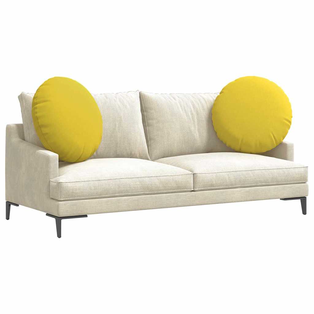 Sėdynių pagalvėlės 2 pcs Šviesi geltona Ø80 x 29 cm audinys