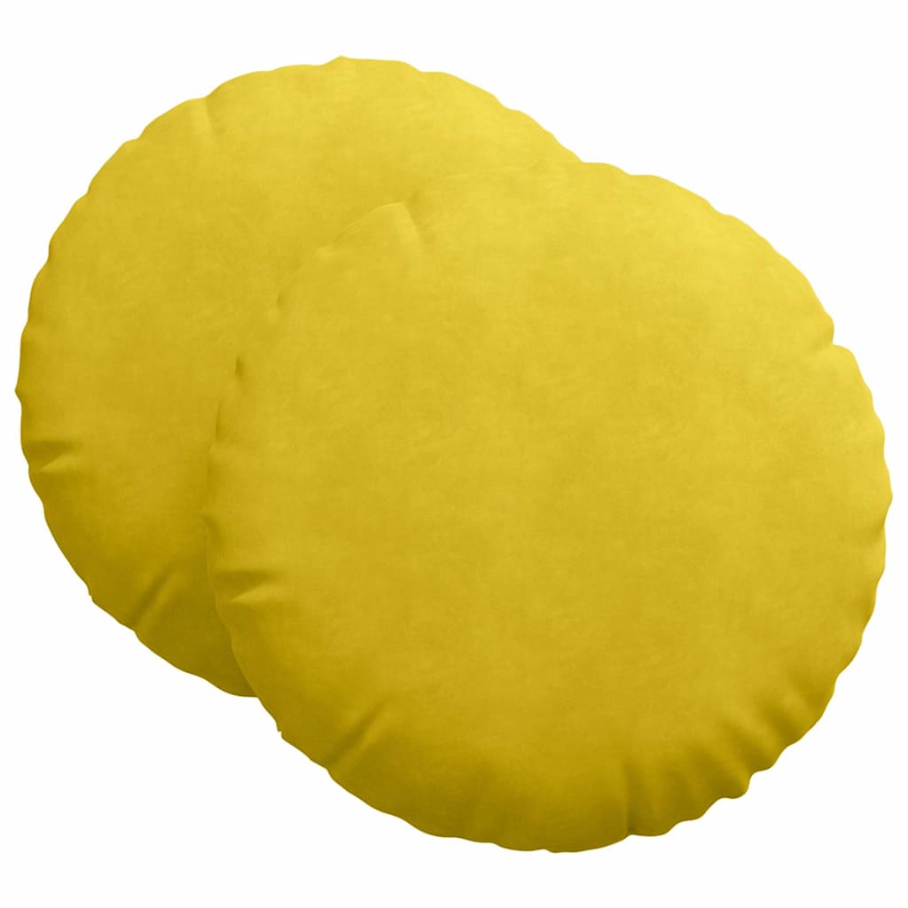 Sēdekļa spilveni 2 gab. Dzelteni Ø80 x 29 cm Samts
