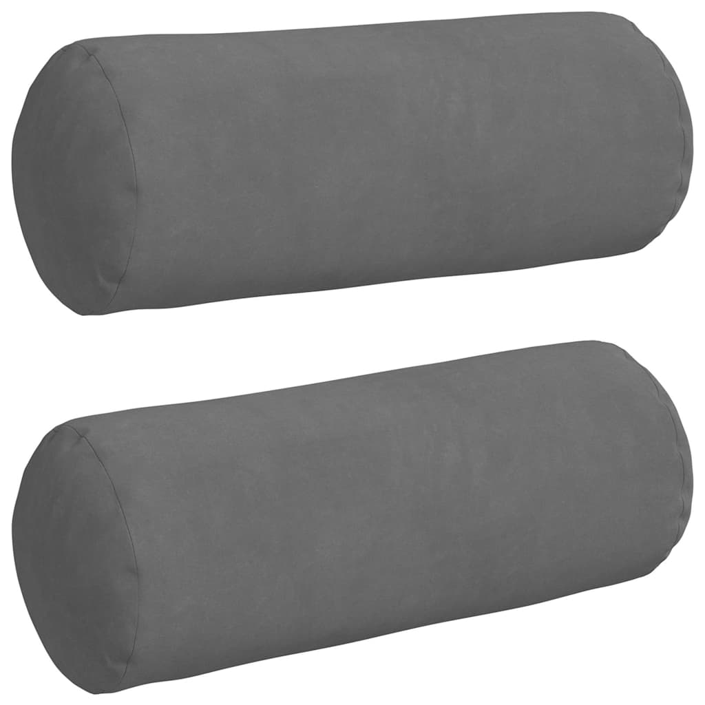 Pagalvės 2 pcs Tamsiai pilka Ø 15 x 40 cm Mikropluošto audinys