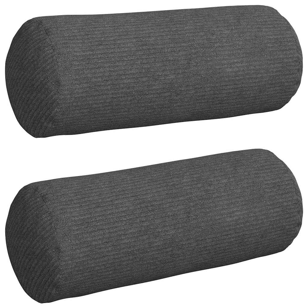 Pagalvės 2 pcs Tamsiai pilka Ø 15 x 40 cm Kordūrinis audinys