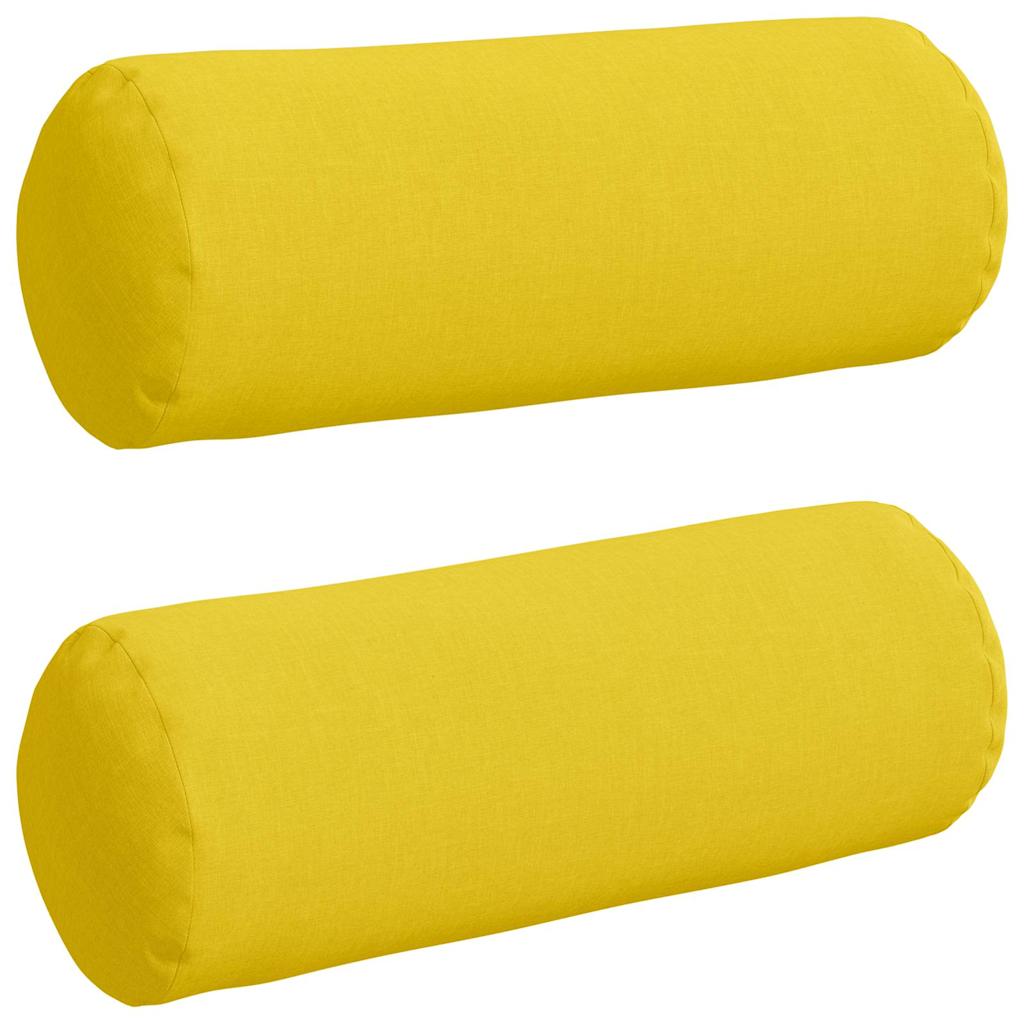 Pagalvės 2 pcs Šviesi geltona Ø 25 x 70 cm audinys