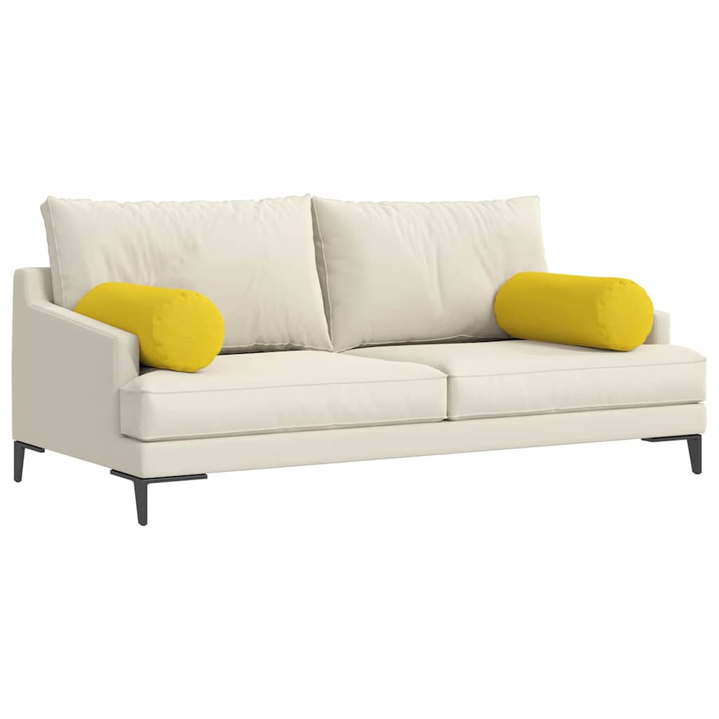 Pagalvės 2 pcs Šviesi geltona Ø 25 x 70 cm audinys
