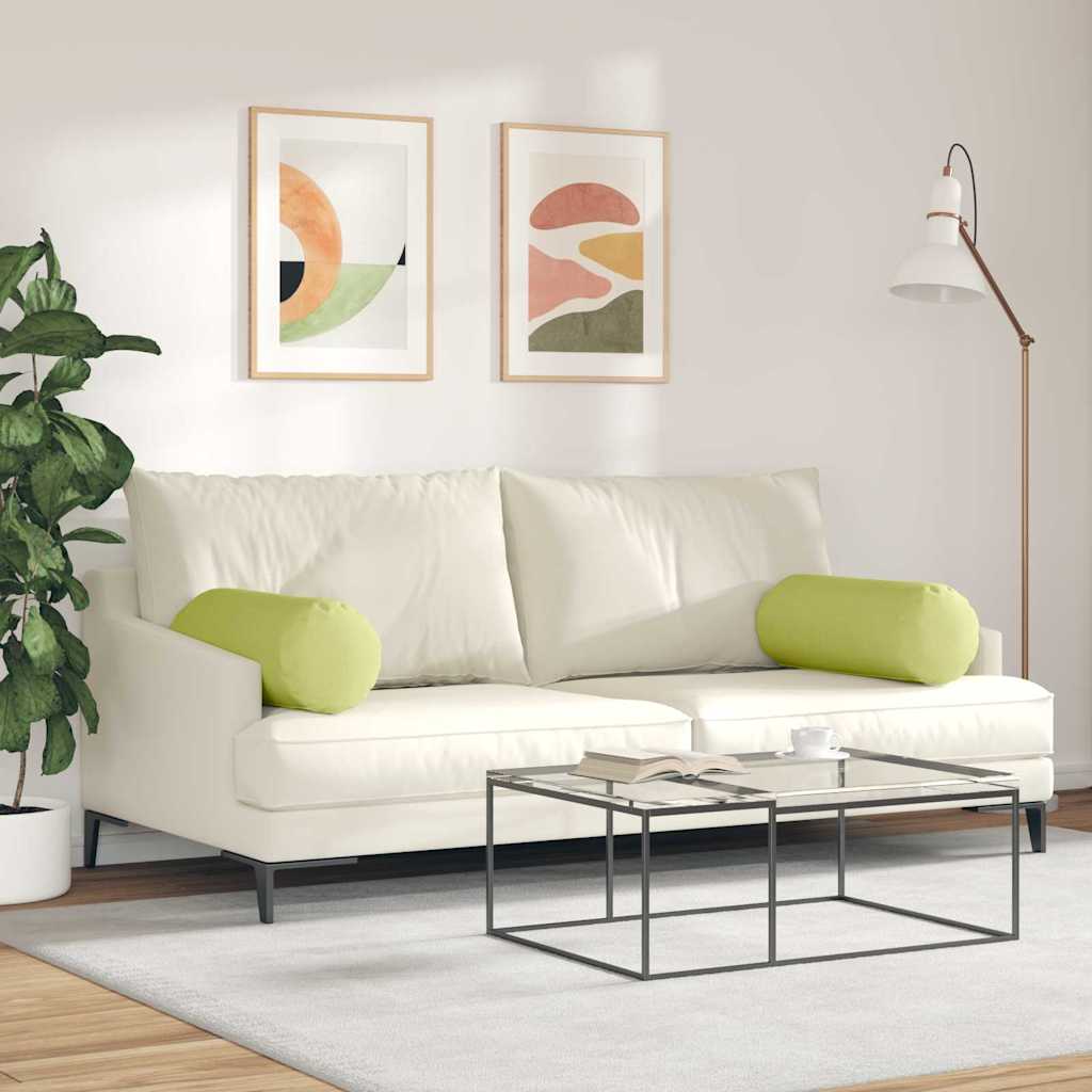 Pagalvės 2 pcs Šviesiai žalia Ø 25 x 70 cm audinys