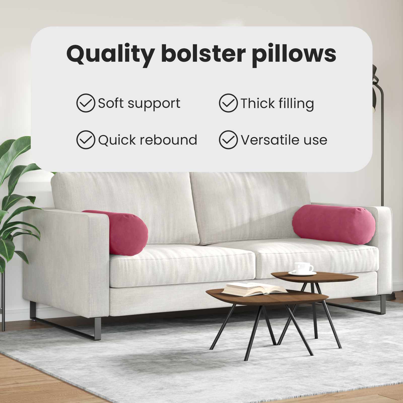 Pagalvės 2 pcs Vyno raudona Ø 25 x 70 cm Kordūrinis audinys