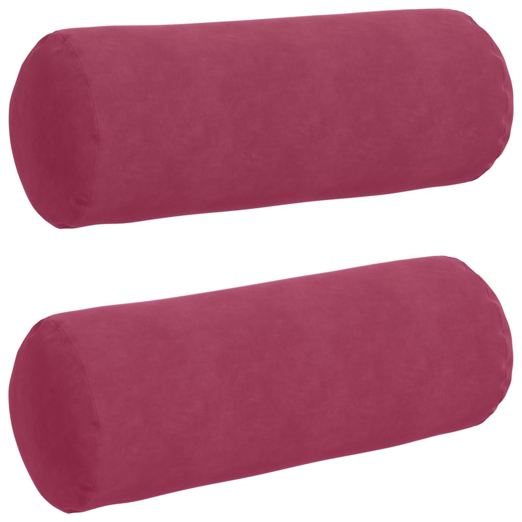 Pagalvės 2 pcs Vyno raudona Ø 25 x 70 cm Kordūrinis audinys