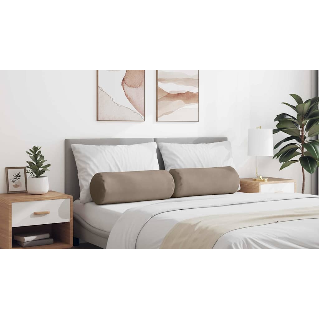 Pagalvės 2 pcs Taupe Ø 25 x 70 cm Mikropluošto audinys