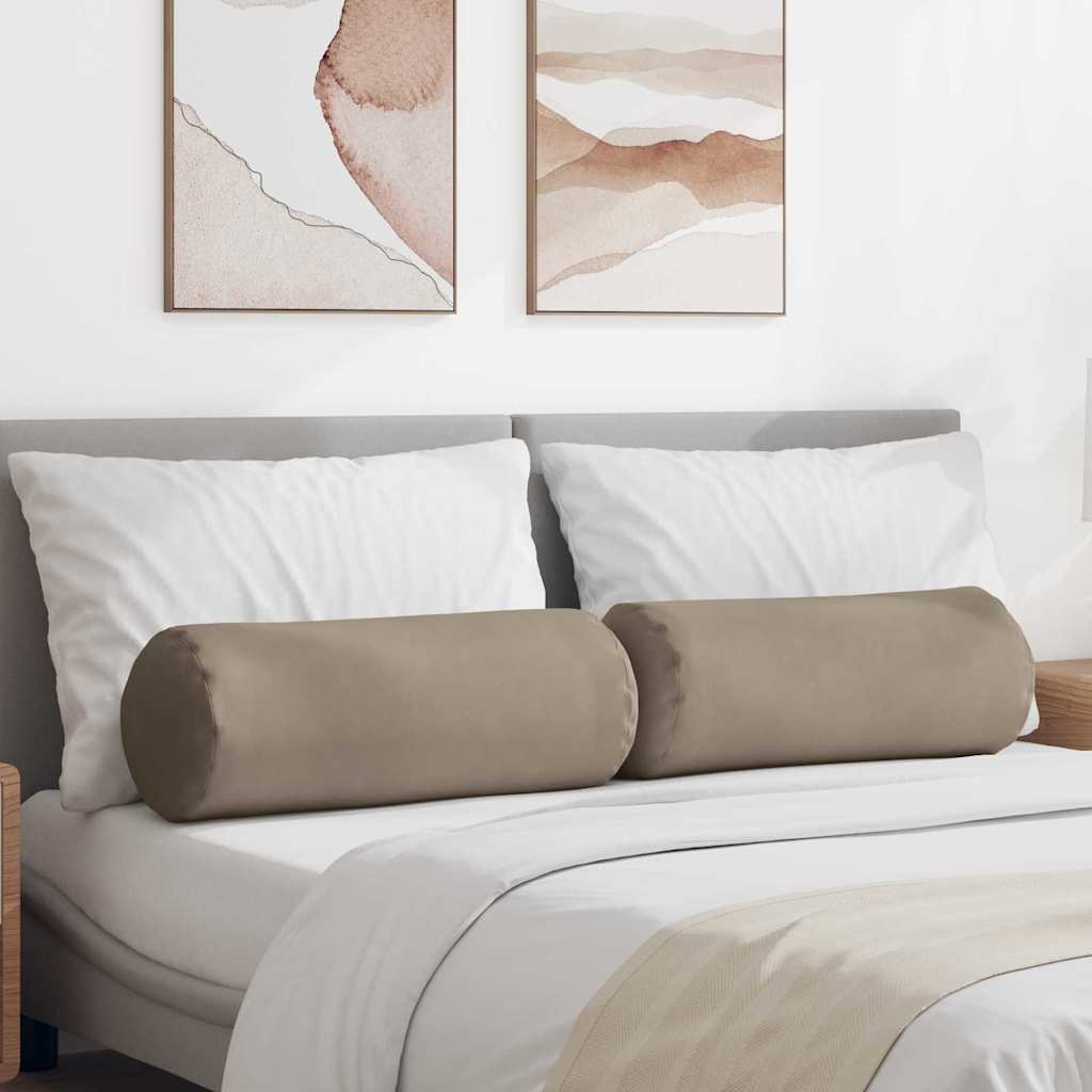 Pagalvės 2 pcs Taupe Ø 25 x 70 cm Mikropluošto audinys