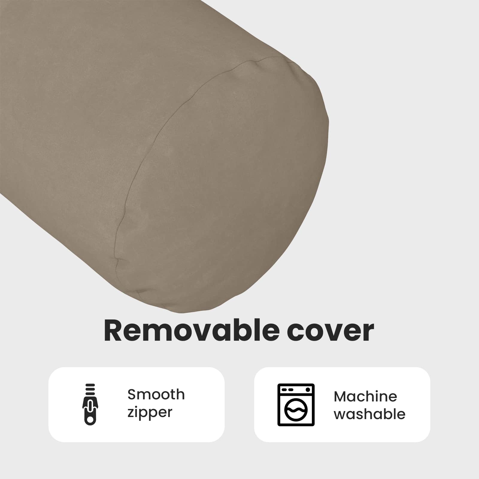 Pagalvės 2 pcs Taupe Ø 25 x 70 cm Mikropluošto audinys