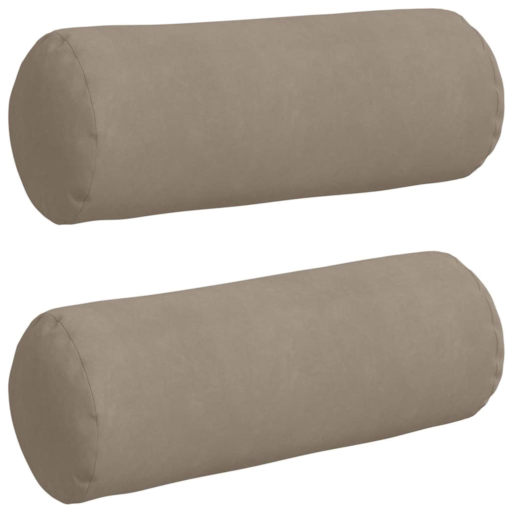 Pagalvės 2 pcs Taupe Ø 25 x 70 cm Mikropluošto audinys