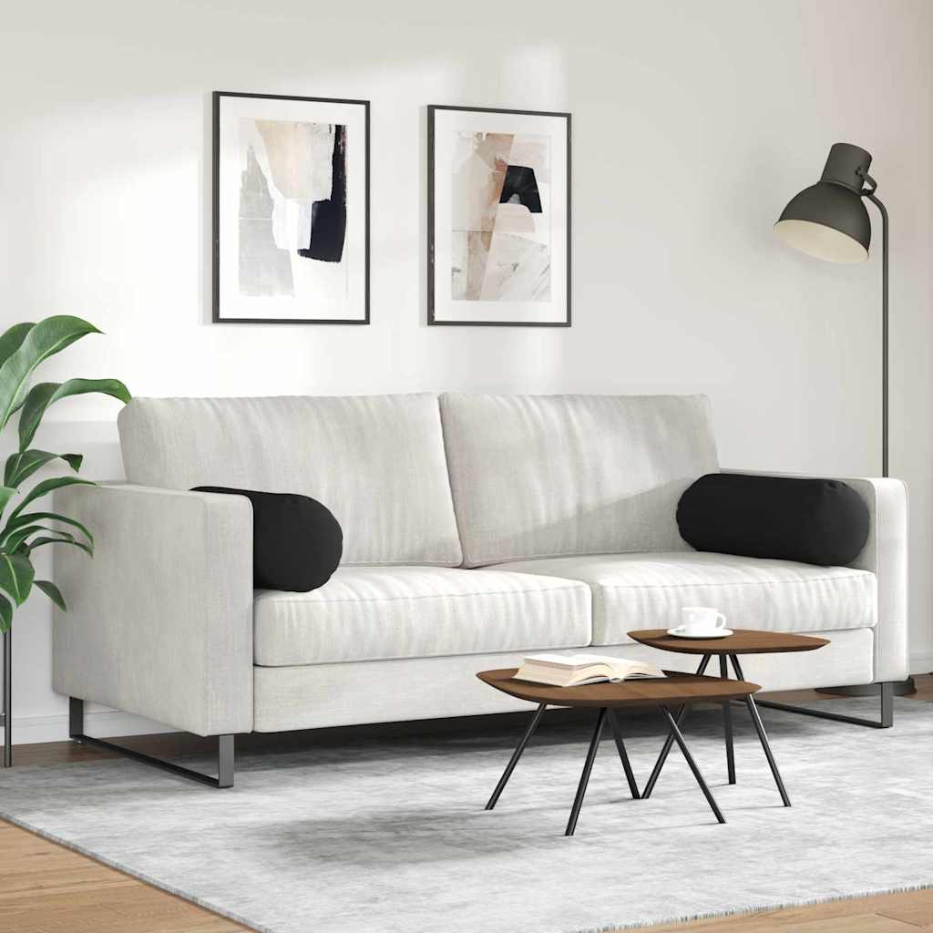 Pagalvės 2 pcs Juoda Ø 25 x 70 cm Mikropluošto audinys