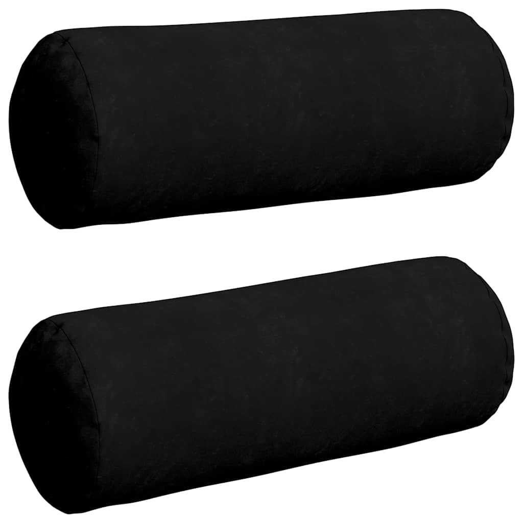 Pagalvės 2 pcs Juoda Ø 25 x 70 cm Mikropluošto audinys
