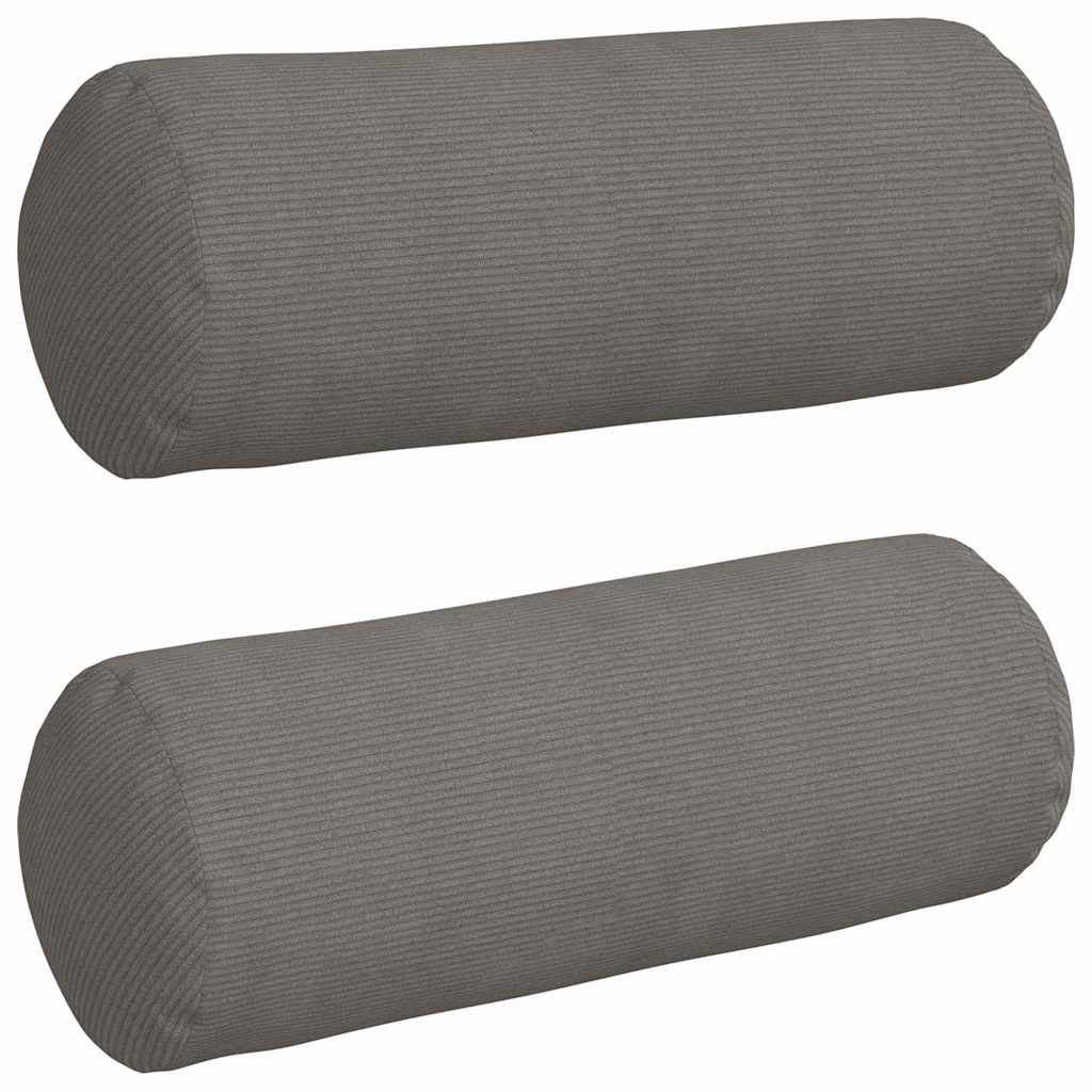 Pagalvės 2 pcs Šviesiai pilka Ø 25 x 70 cm Kordūrinis audinys