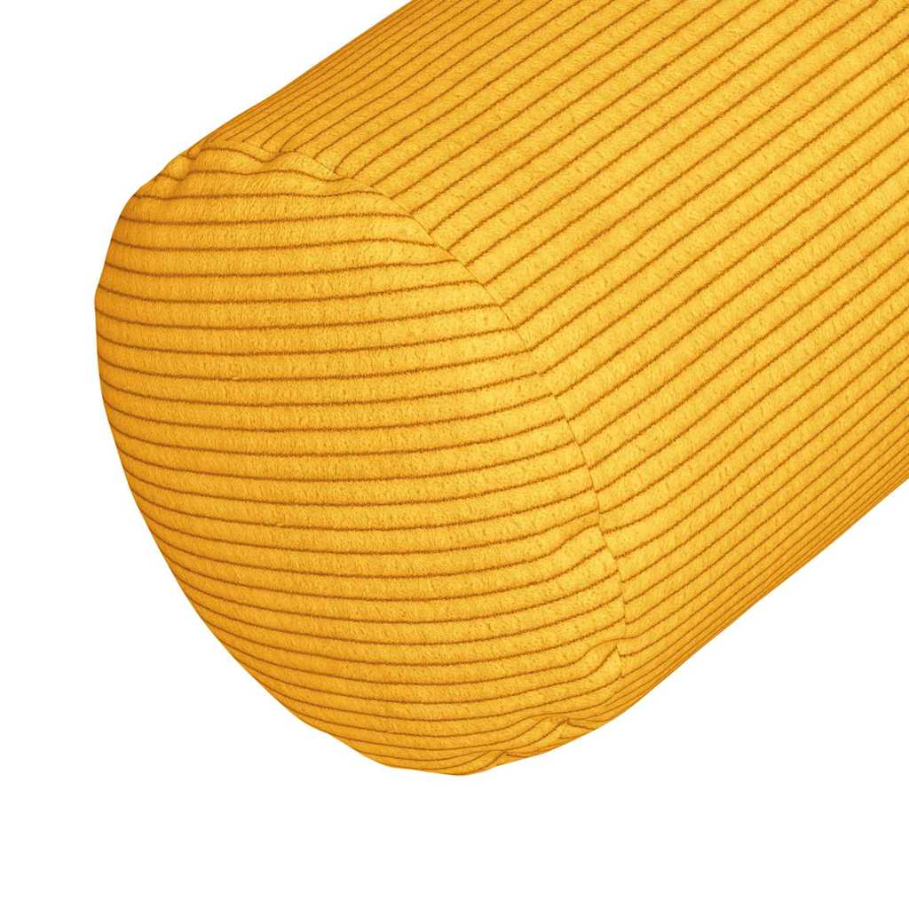 Pagalvės 2 pcs Šviesi geltona Ø 25 x 70 cm Kordūrinis audinys