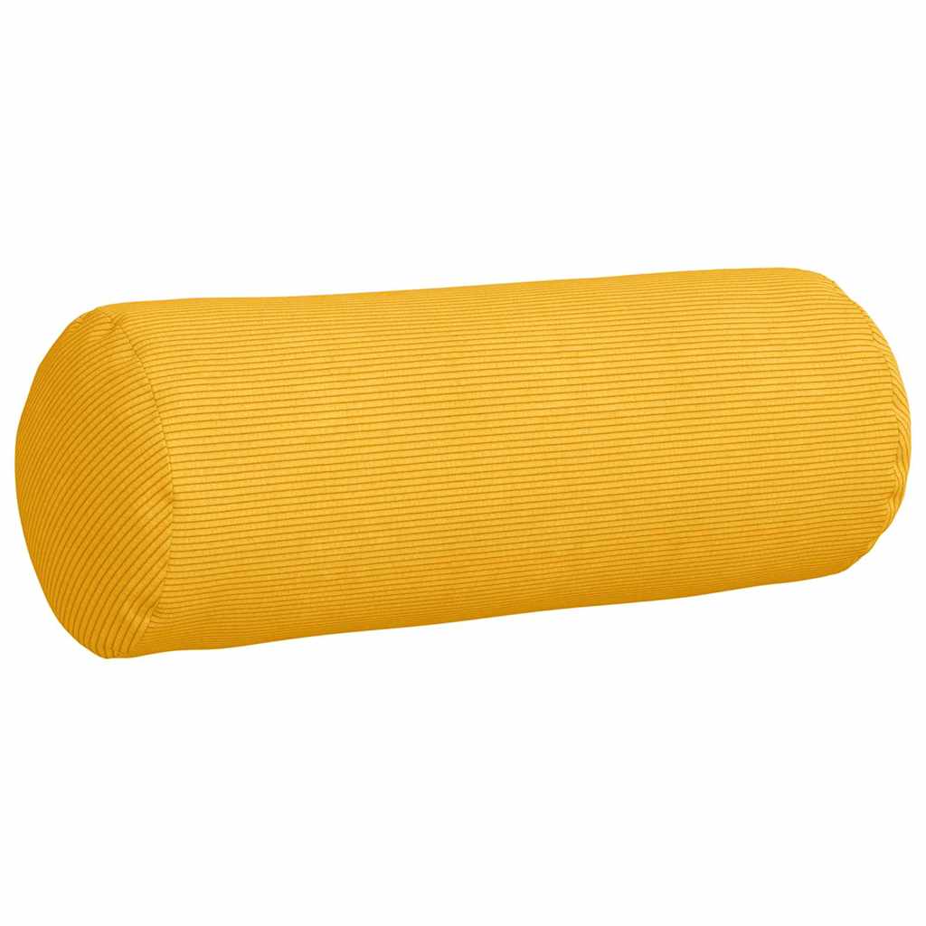 Pagalvės 2 pcs Šviesi geltona Ø 25 x 70 cm Kordūrinis audinys