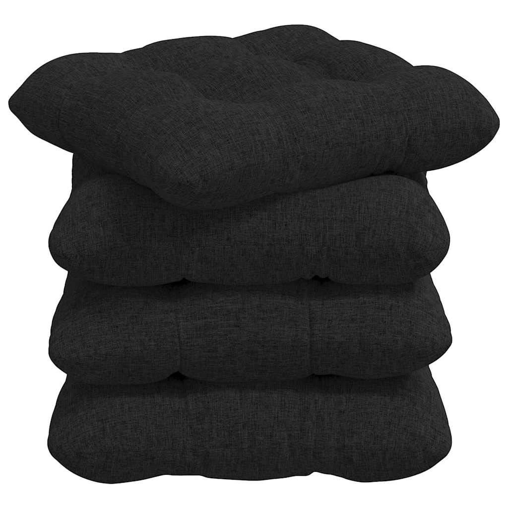 Sėdynių pagalvėlės 4 pcs Juoda 40 x 40 x 12 cm audinys