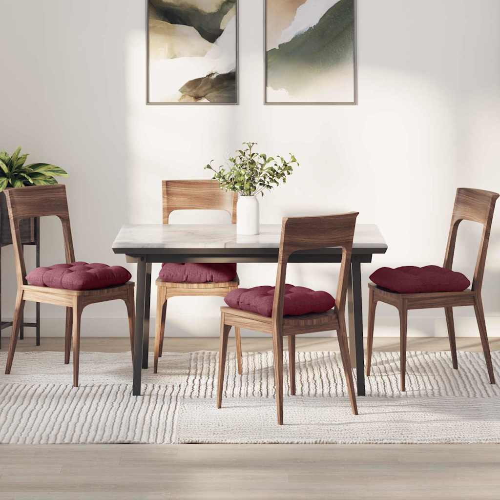 Sėdynių pagalvėlės 4 pcs Vyno raudona 40 x 40 x 12 cm audinys