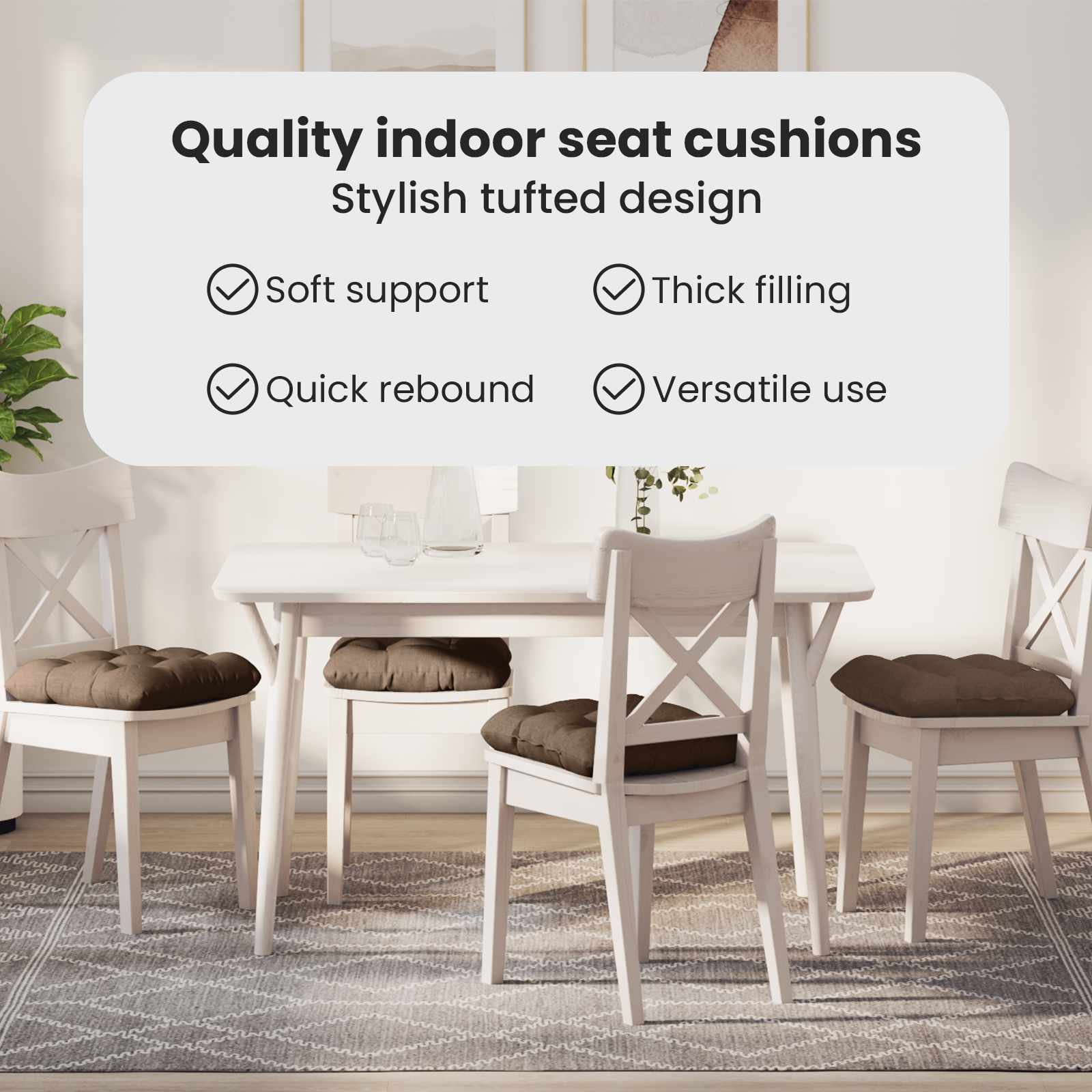 Sėdynių pagalvėlės 4 pcs Ruda 40 x 40 x 12 cm audinys