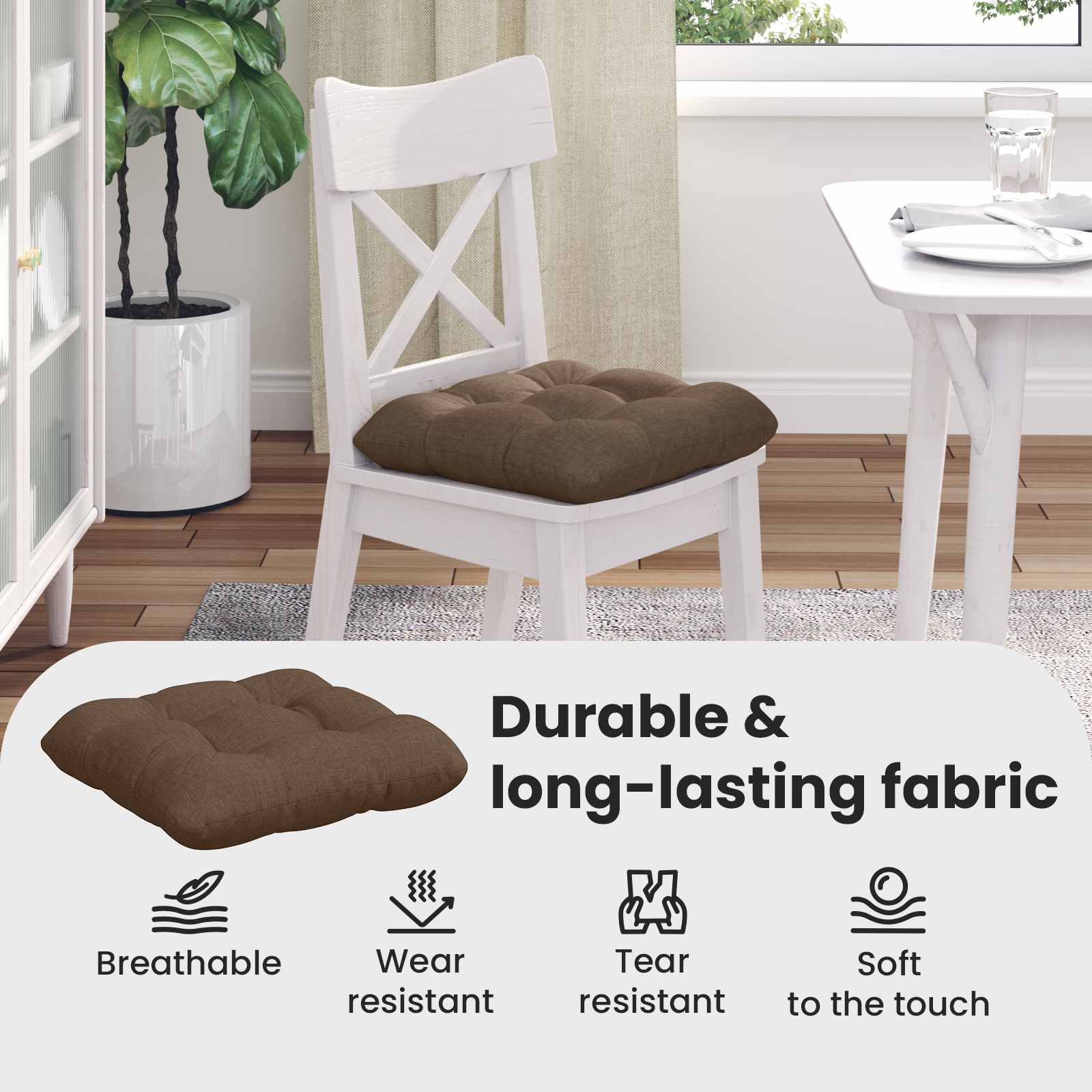 Sėdynių pagalvėlės 4 pcs Ruda 40 x 40 x 12 cm audinys