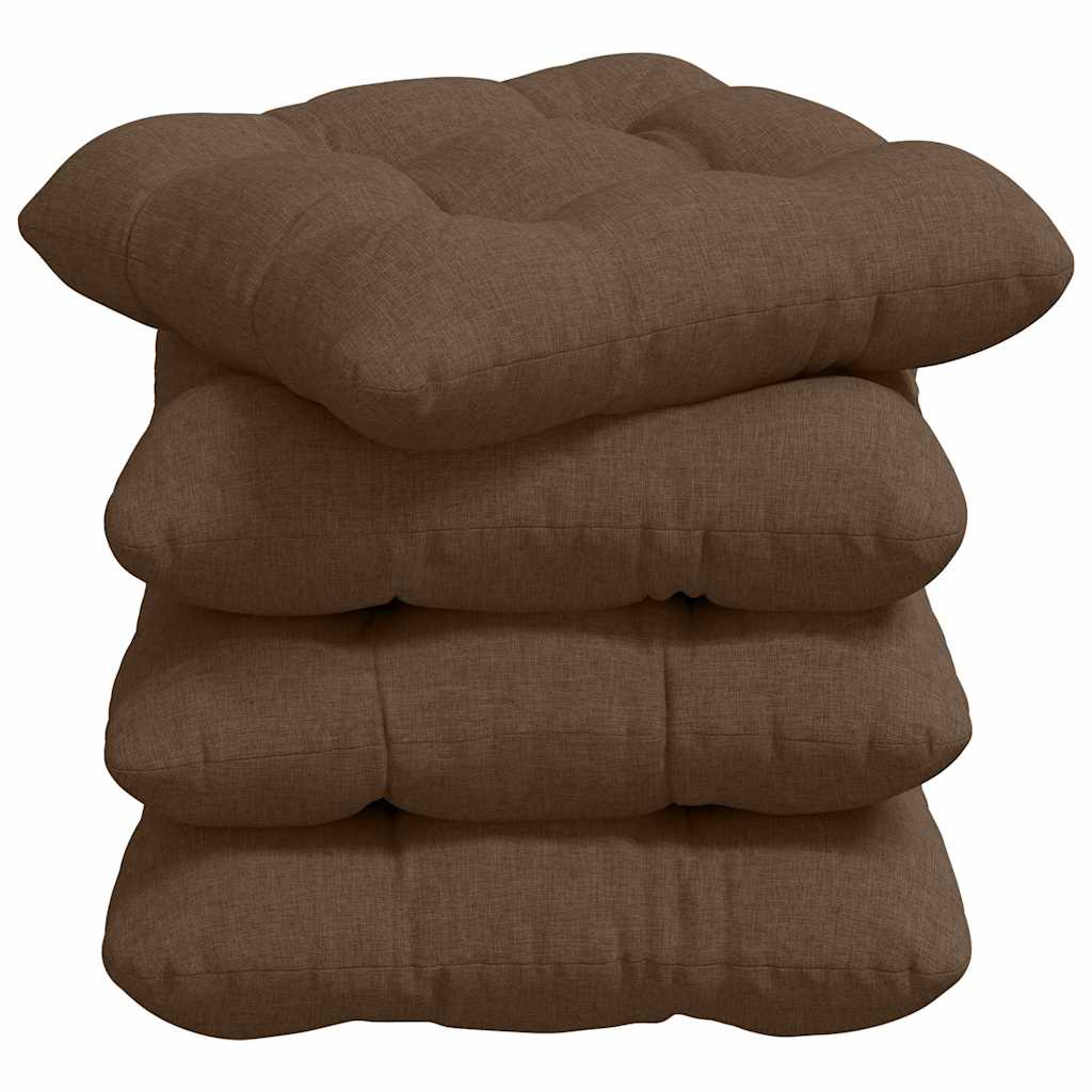 Sėdynių pagalvėlės 4 pcs Ruda 40 x 40 x 12 cm audinys