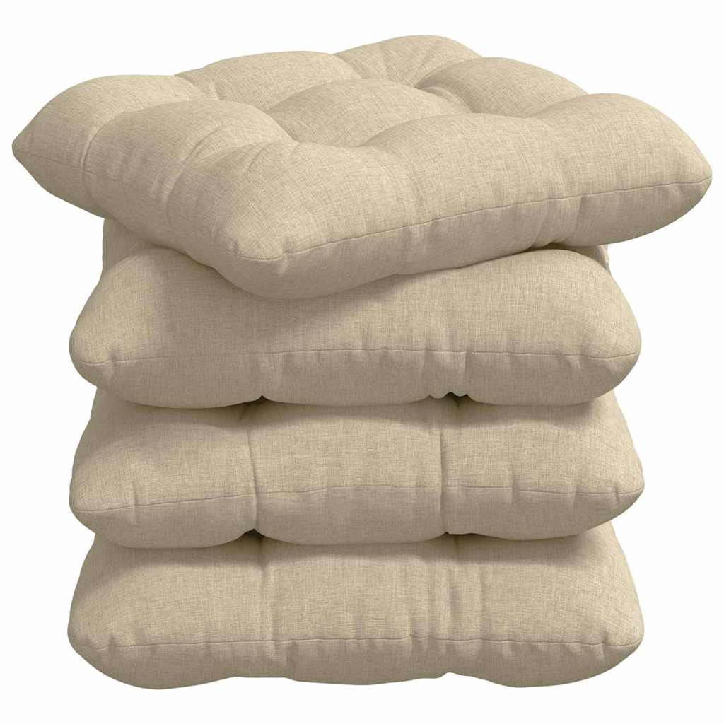 Sėdynių pagalvėlės 4 pcs Kreminė 40 x 40 x 12 cm audinys