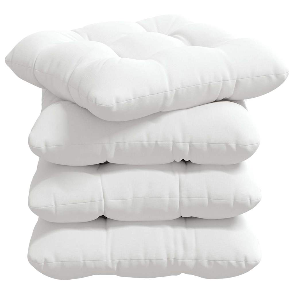 Sėdynių pagalvėlės 4 pcs Balta 40 x 40 x 12 cm audinys