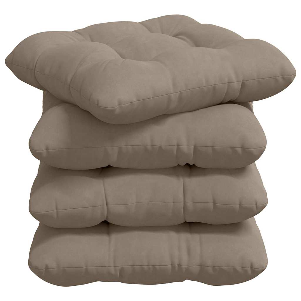 Sėdynių pagalvėlės 4 pcs Taupe 40 x 40 cm Mikropluošto audinys