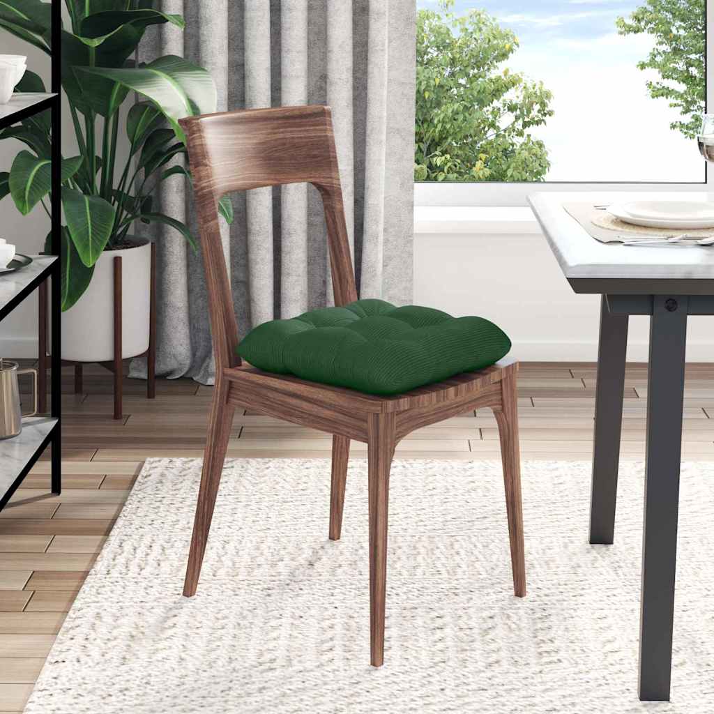 Seat Pads 4 pcs Dark green 40 x 40 cm