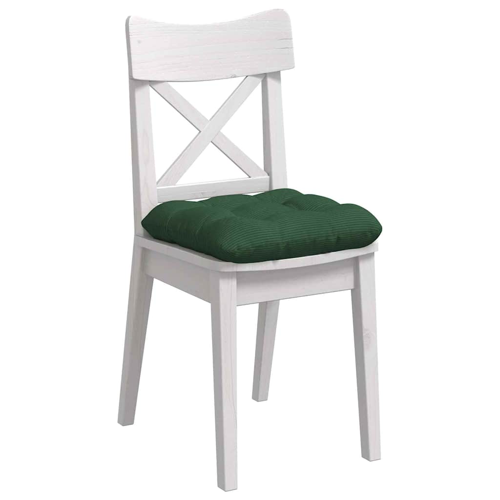 Seat Pads 4 pcs Dark green 40 x 40 cm
