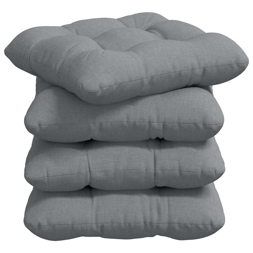 Seat cushions 4 pcs Light grey 45 x 45 x 12 cm fabric