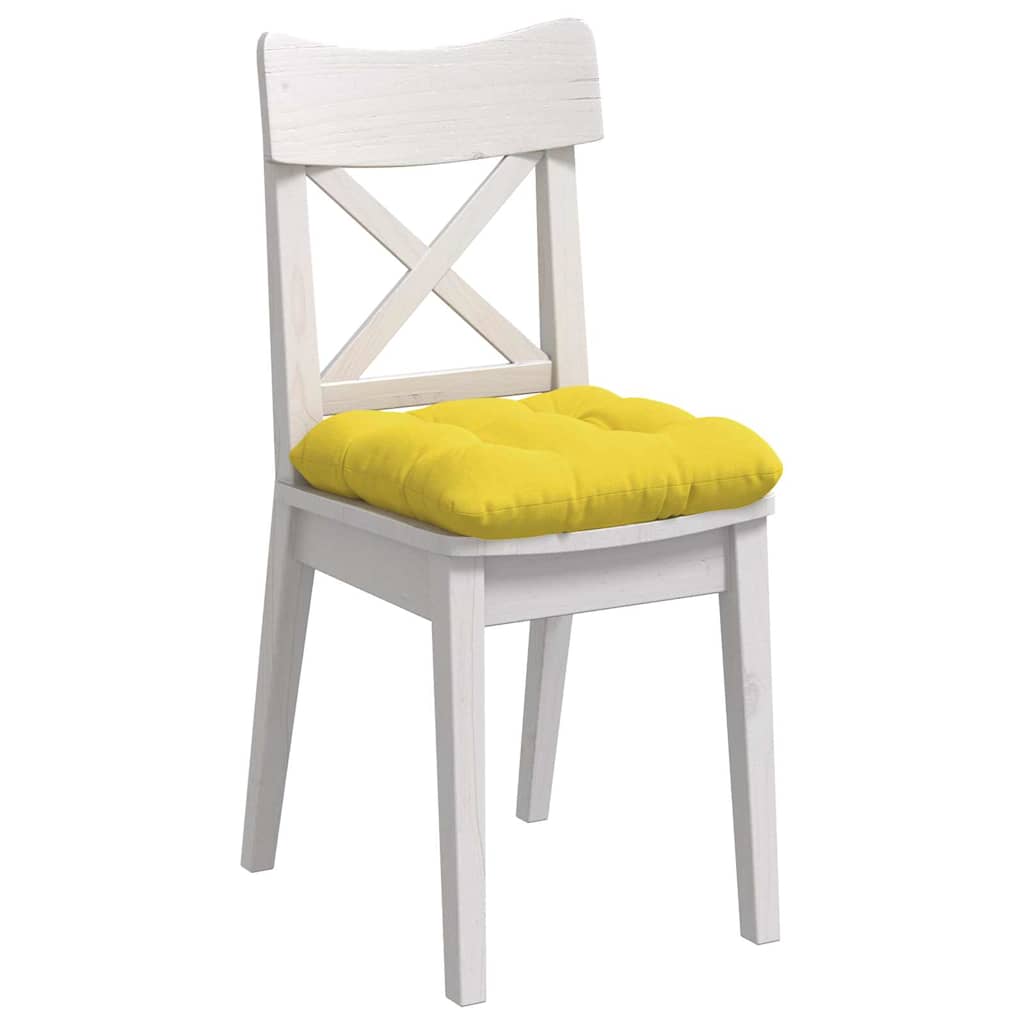 Seat cushions 4 pcs Light yellow 45 x 45 x 12 cm fabric