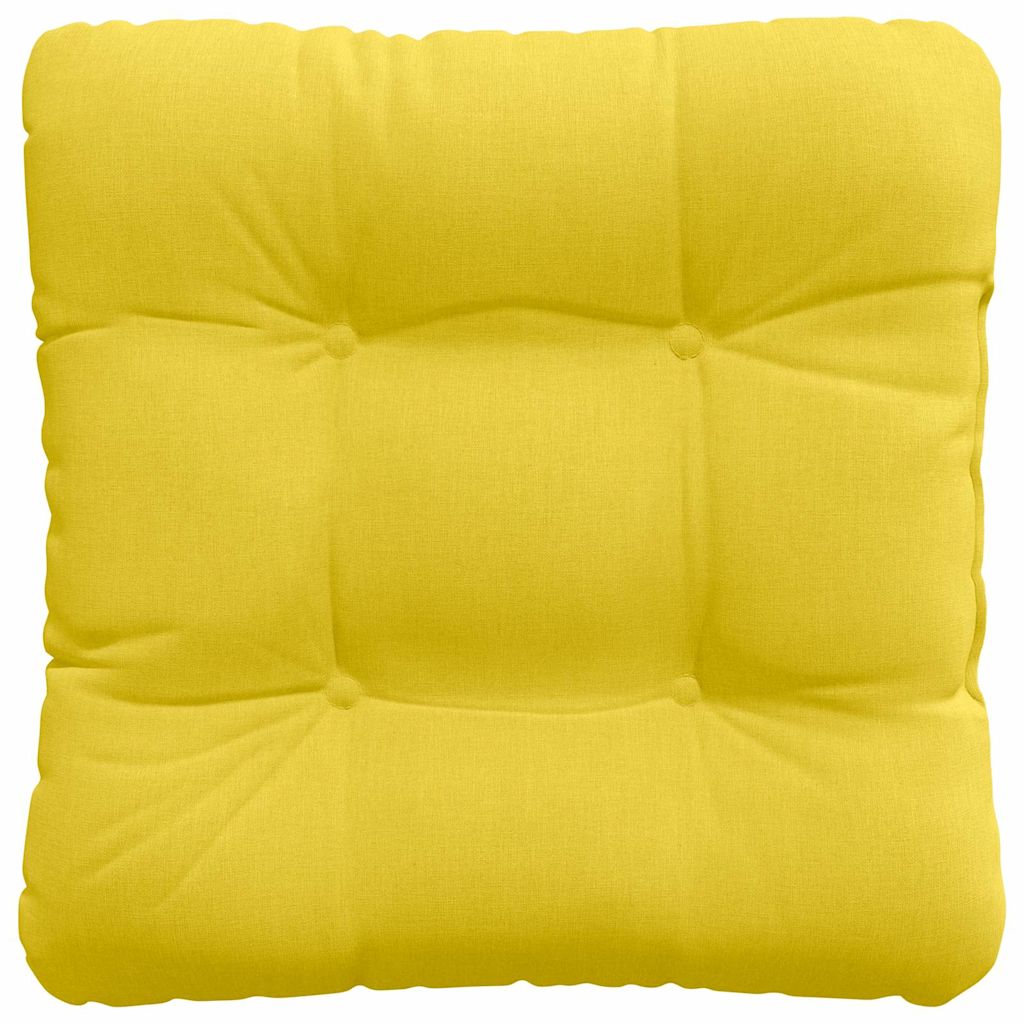 Seat cushions 4 pcs Light yellow 45 x 45 x 12 cm fabric