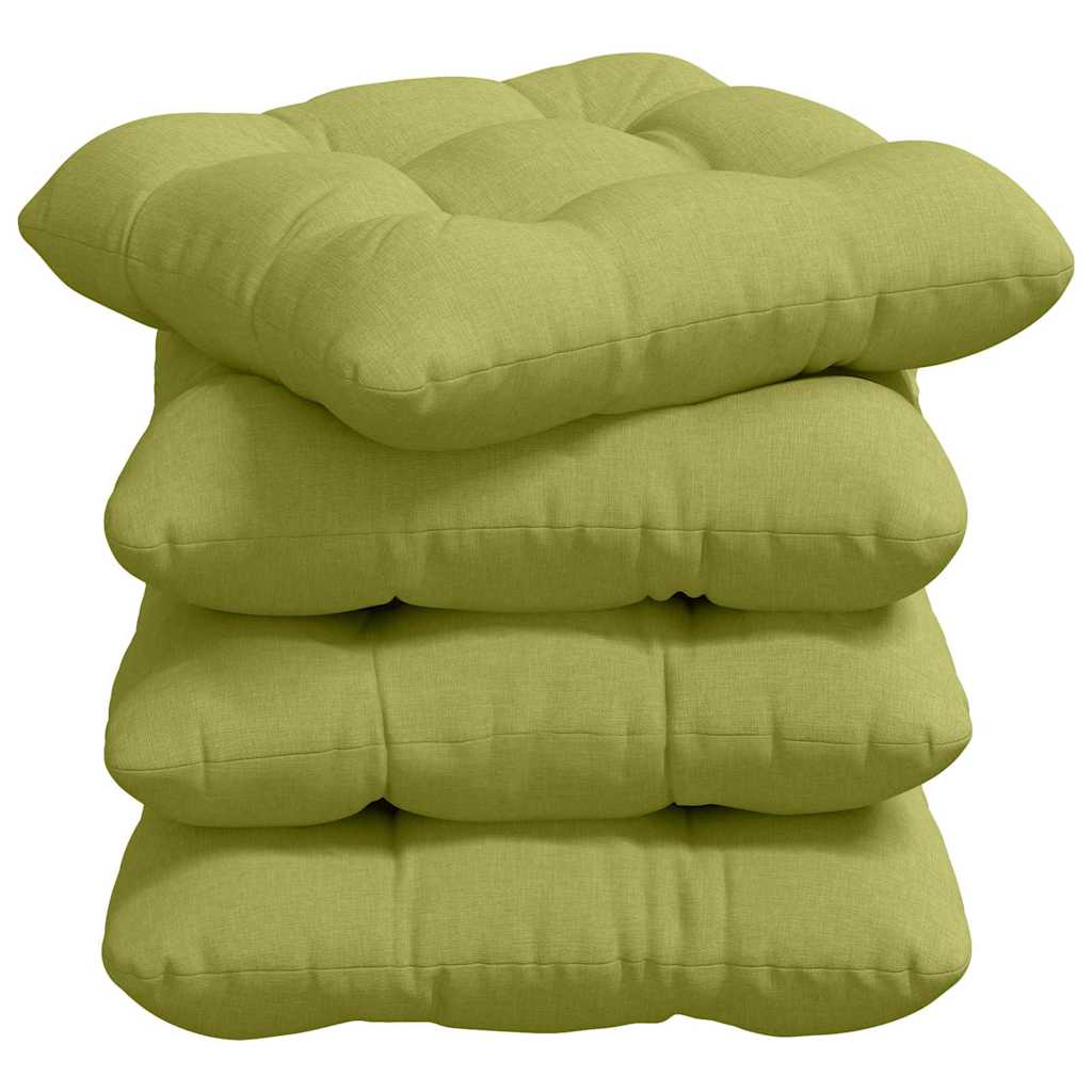 Sėdynių pagalvėlės 4 pcs Šviesiai žalia 45 x 45 x 12 cm audinys