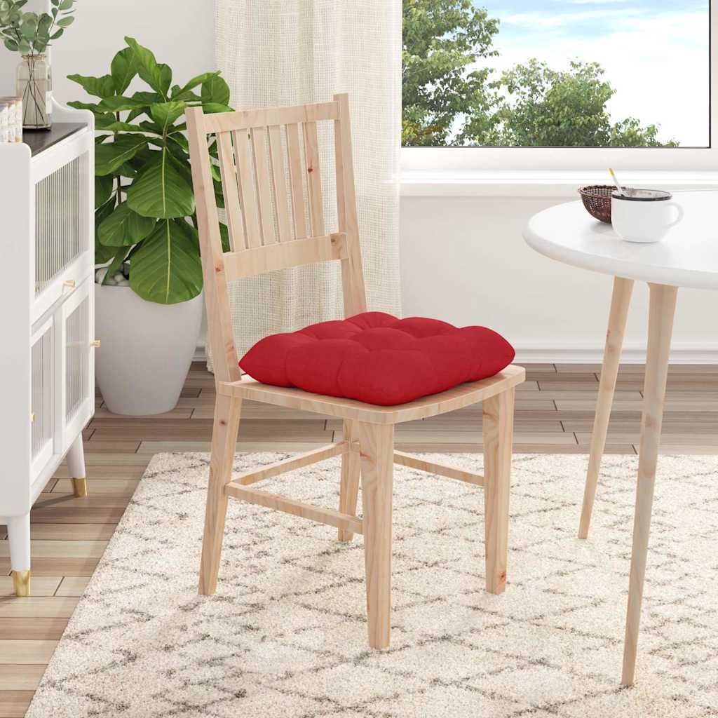 Seat cushions 4 pcs Red 45 x 45 x 12 cm fabric