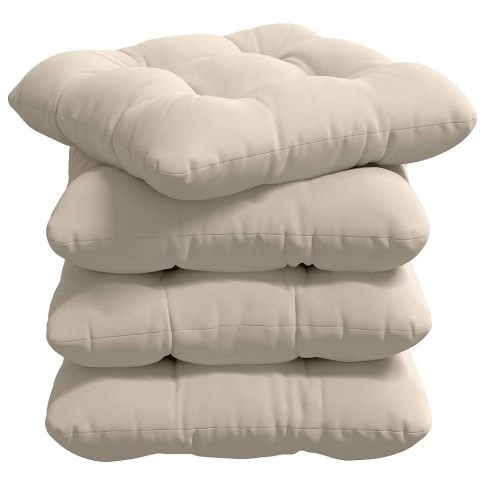 Sėdynių pagalvėlės 4 pcs Smėlio 45 x 45 cm Mikropluošto audinys