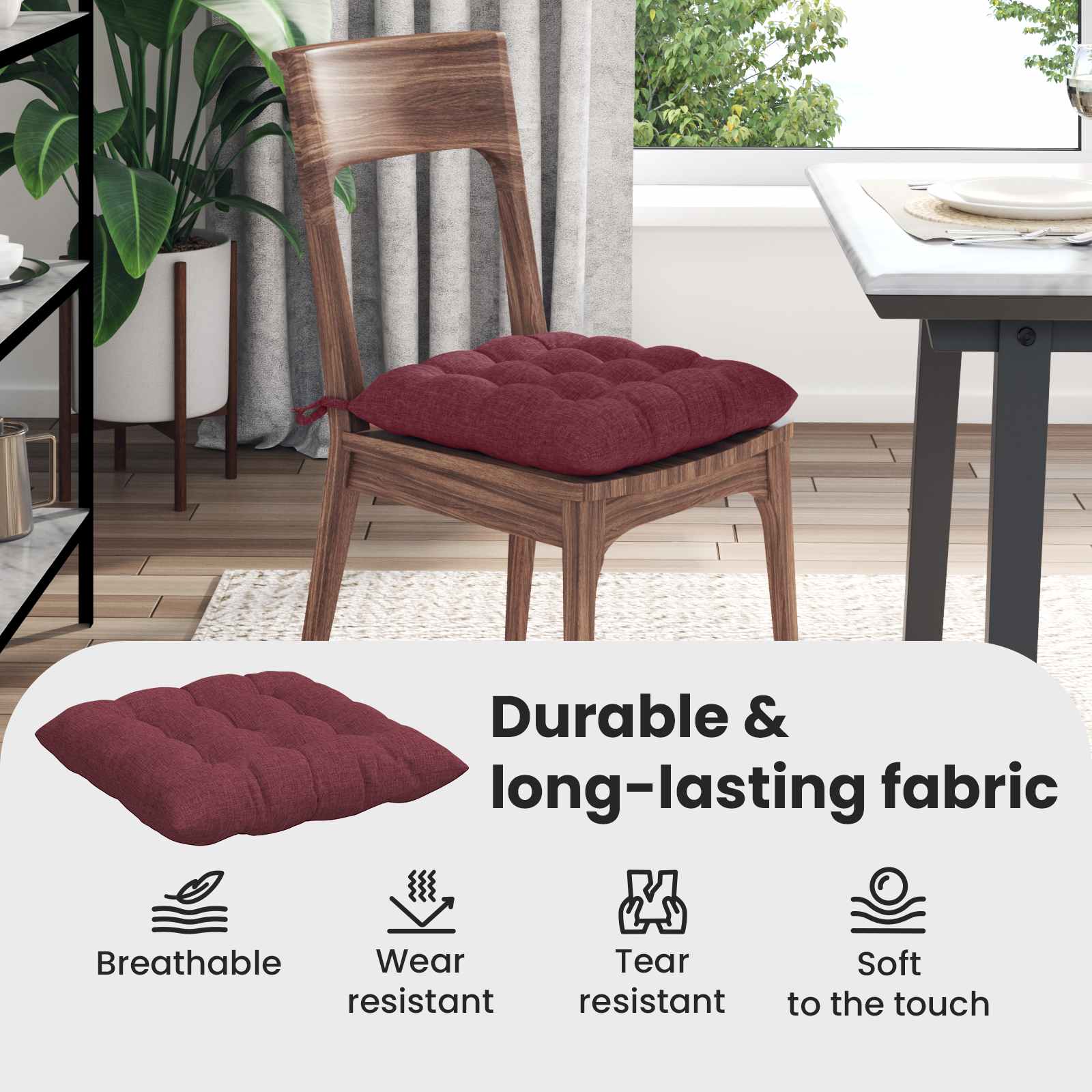Sėdynių pagalvėlės 2 pcs Vyno raudona 40 x 40 x 6 cm audinys