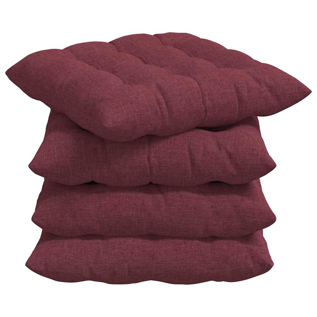 Sėdynių pagalvėlės 2 pcs Vyno raudona 40 x 40 x 6 cm audinys