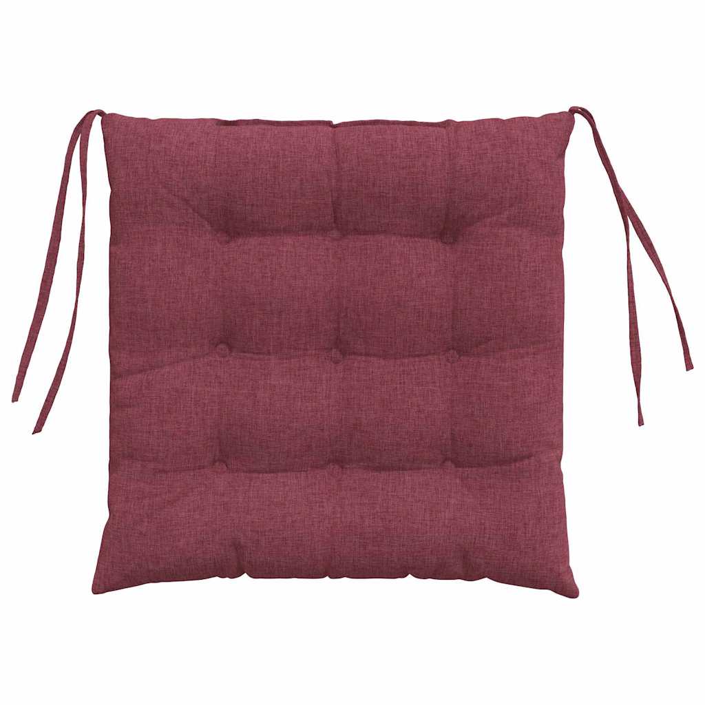 Sėdynių pagalvėlės 2 pcs Vyno raudona 40 x 40 x 6 cm audinys