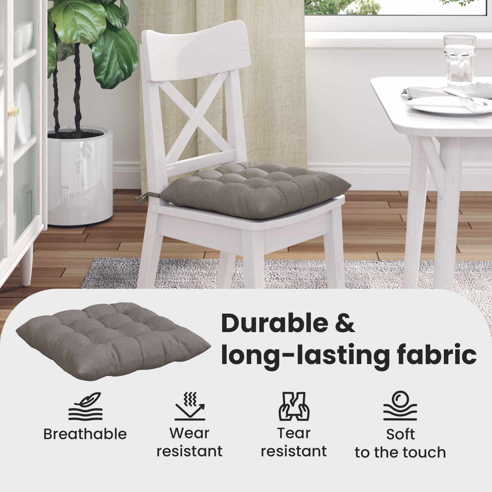 Sėdynių pagalvėlės 2 pcs Taupe 40 x 40 x 6 cm audinys