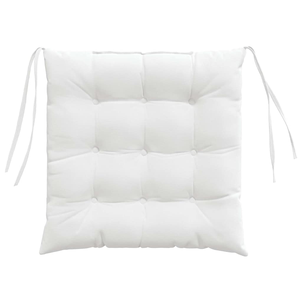 Sėdynių pagalvėlės 2 pcs Balta 40 x 40 x 6 cm audinys