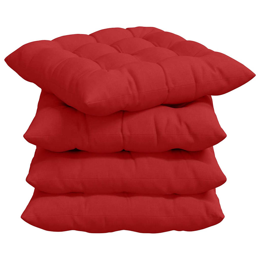 Sėdynių pagalvėlės 2 pcs Raudona 40 x 40 x 6 cm audinys