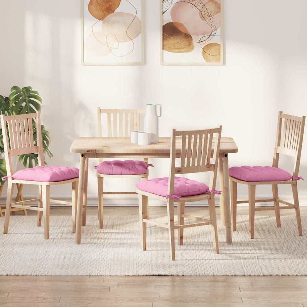 Sėdynių pagalvėlės 4 pcs Rožinė 40 x 40 x 6 cm audinys
