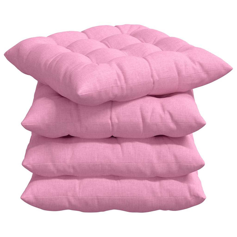 Sėdynių pagalvėlės 4 pcs Rožinė 40 x 40 x 6 cm audinys