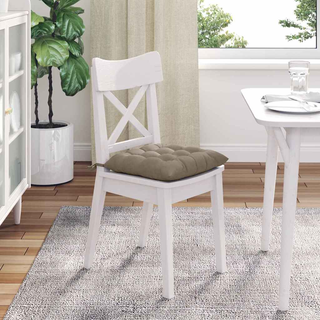 Seat cushions 4 pcs Taupe 40 x 40 cm Microfiber fabric