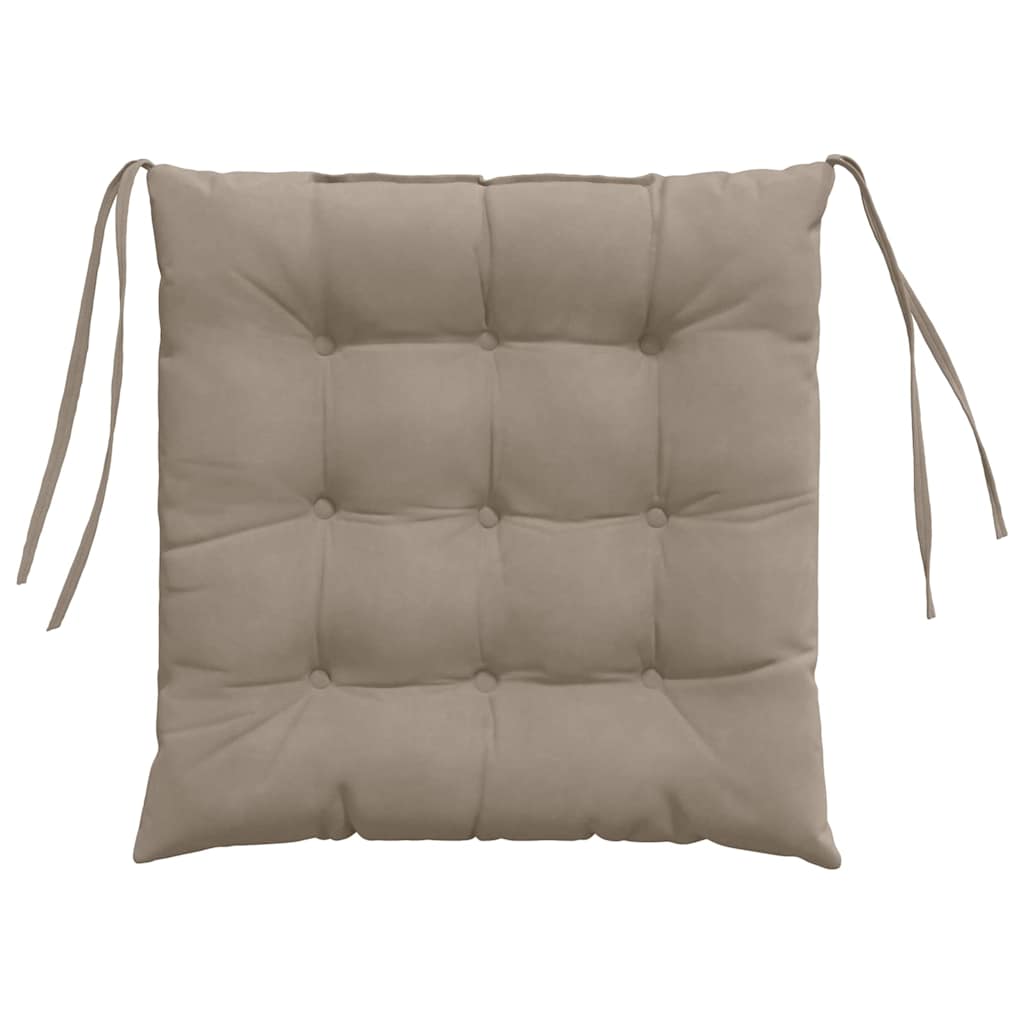 Seat cushions 4 pcs Taupe 40 x 40 cm Microfiber fabric