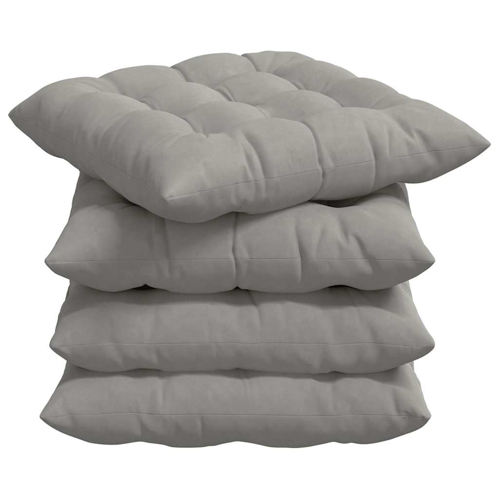Seat pads 4 pcs Light grey 40 x 40 x 6 cm