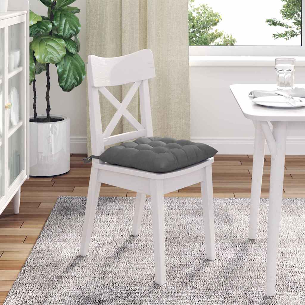 Seat pads 4 pcs Dark grey 40 x 40 x 6 cm